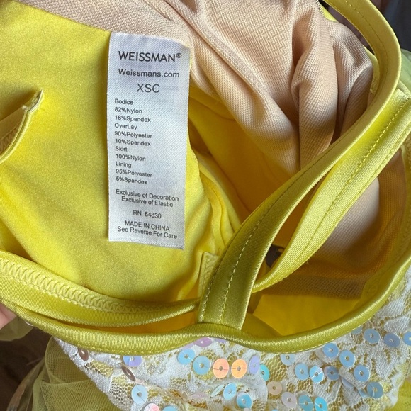 ✨ Weissman Yellow Floral Kids Dance Costume - Picture 2 of 3